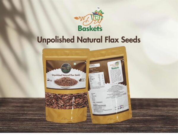 Dry Baskets Raw Flax Seeds | Omega-3 Rich Superfood | High in Fiber & Plant Protein | Gluten-Free, Vegan-Friendly | Ideal for Smoothies, Baking & Salads – 400g
