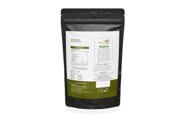 Dry Baskets Raw Pumpkin Seeds | Protein & Zinc Rich | 100% Natural, Non-GMO, Gluten-Free | Perfect for Snacking & Baking – 250g - Image 3