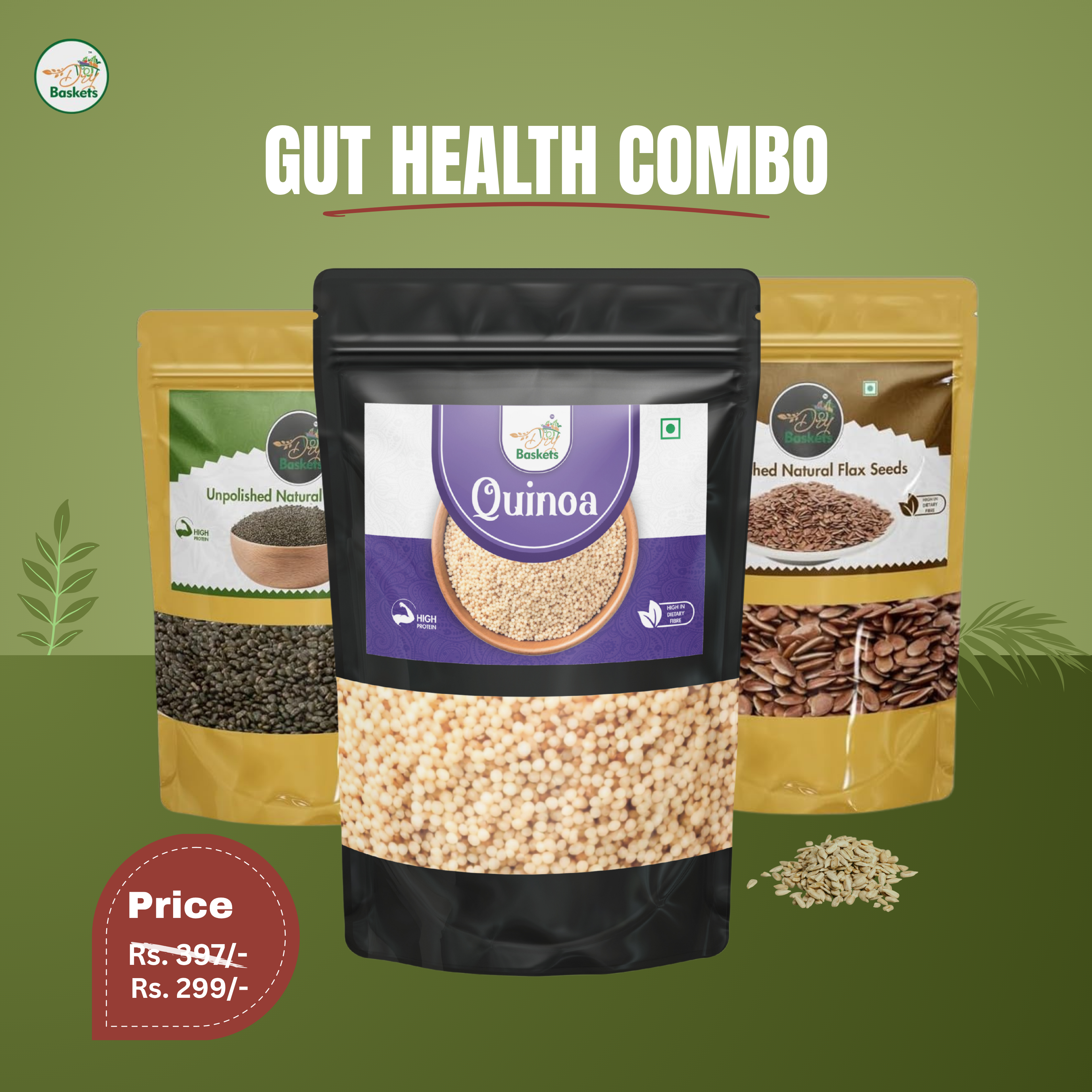 Glow from Within Combo – Pumpkin Seeds + Sesame Seeds + Chia Seeds